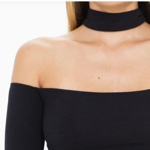 Make me chic black off shoulder choker top